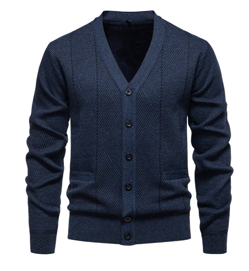 Herren modische Strickjacke mit einzigartigem Rautenmuster ModeGeist