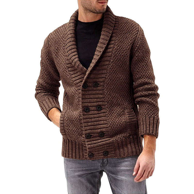 Herren Strickjacke mit doppelter Knopfleiste und strukturiertem Design ModeGeist