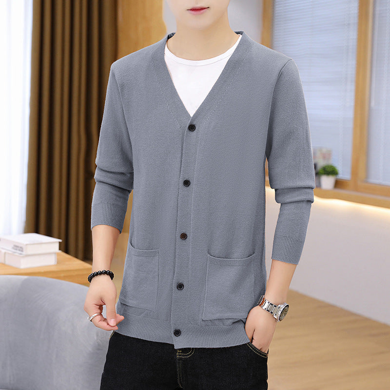 Herren eleganter leichter Strickcardigan mit Taschen ModeGeist
