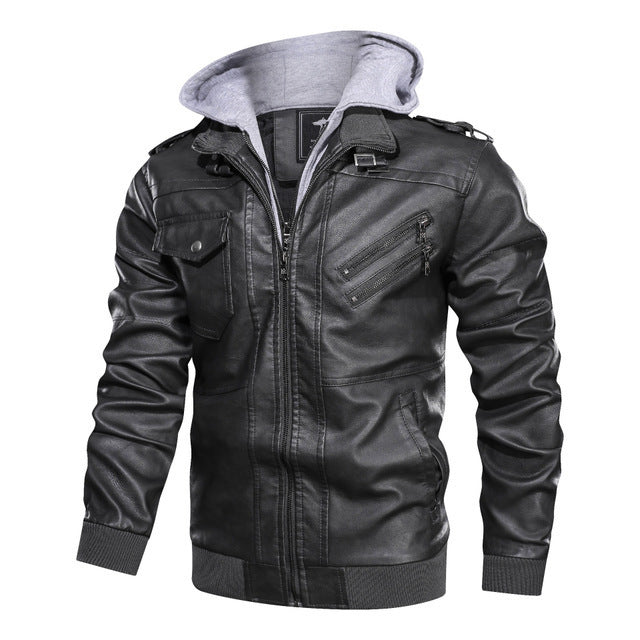 Herren lässige jacke mit abnehmbarer Kapuze und funktionalen Taschen ModeGeist