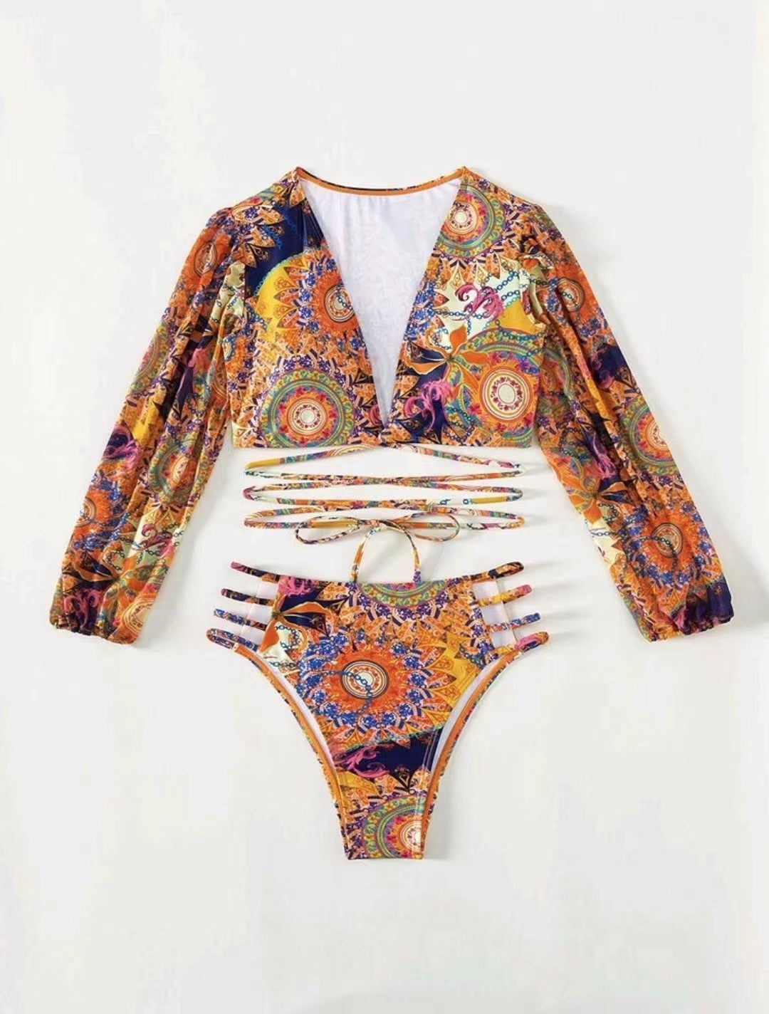 Moderner Damen-Bikini mit Cut-outs und langen Ärmeln von MODEGEIST