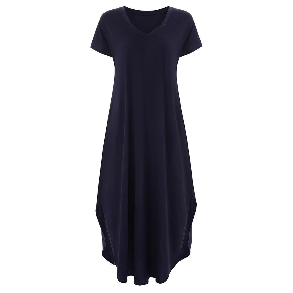 Elegantes Maxikleid für Damen mit fließendem Schnitt und offenem Rücken von MODEGEIST