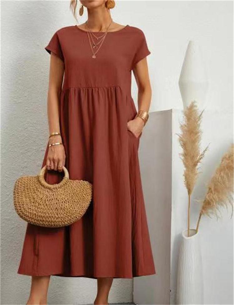 Elegantes, lässiges Damen-Midikleid mit Taschen von MODEGEIST