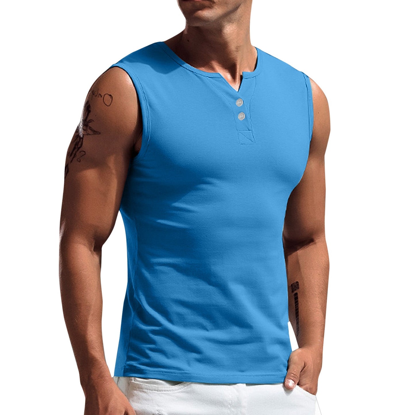 Herren Tanktop mit ausgewogenem Schnitt und praktischen Druckknöpfen ModeGeist