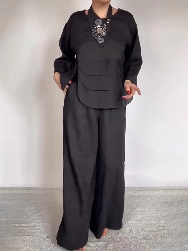 Elegante Damen-Tunika und Hose im weiten Schnitt - MODEGEIST