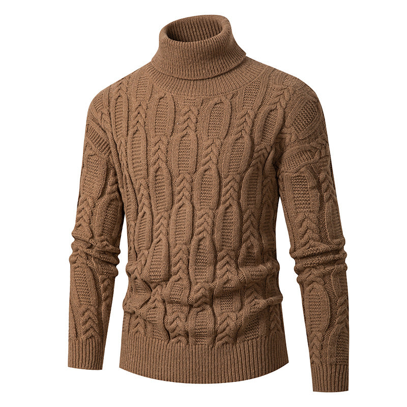 Herren Hochwertiger Rollkragenpullover mit Strukturmuster ModeGeist