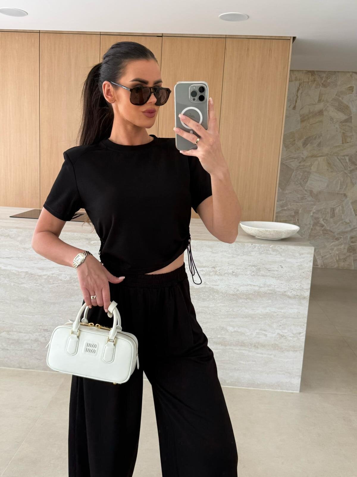 Damen lässiges Set aus Crop-Top und Jogginghose ModeGeist