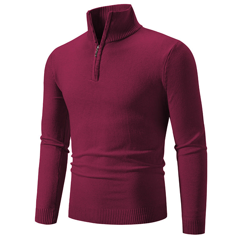 Herren Strickpullover mit modernem Stehkragen und praktischem Zipper ModeGeist