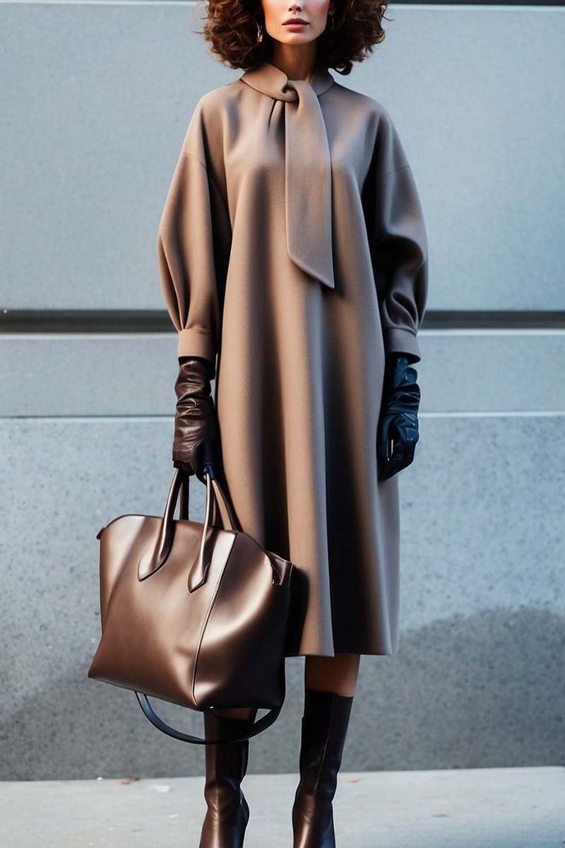 Damen Modisches Maxikleid mit elegantem Kragen und schmeichelndem Schnitt ModeGeist