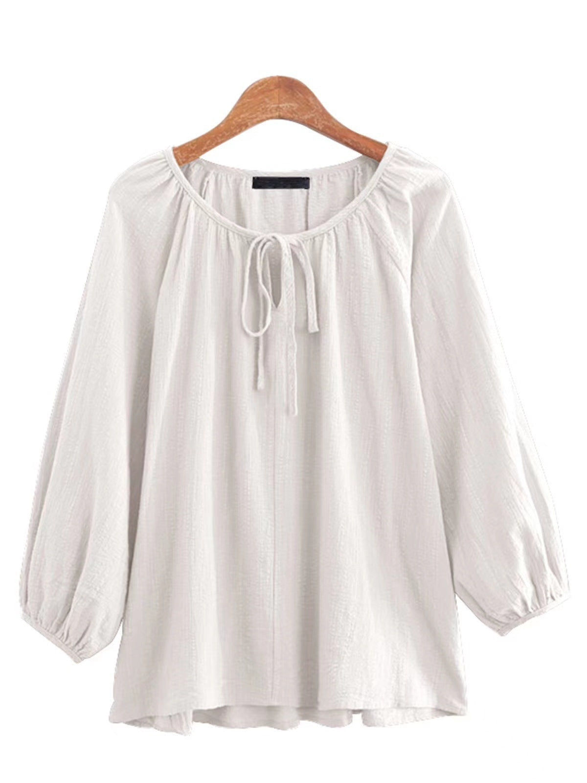 Damen Bluse mit elegantem Rundhalsausschnitt und knieumspielenden Puffärmeln ModeGeist