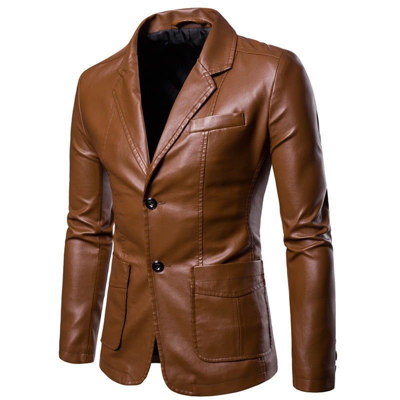 Herren elegante Kunstlederjacke mit modernem Schnitt ModeGeist