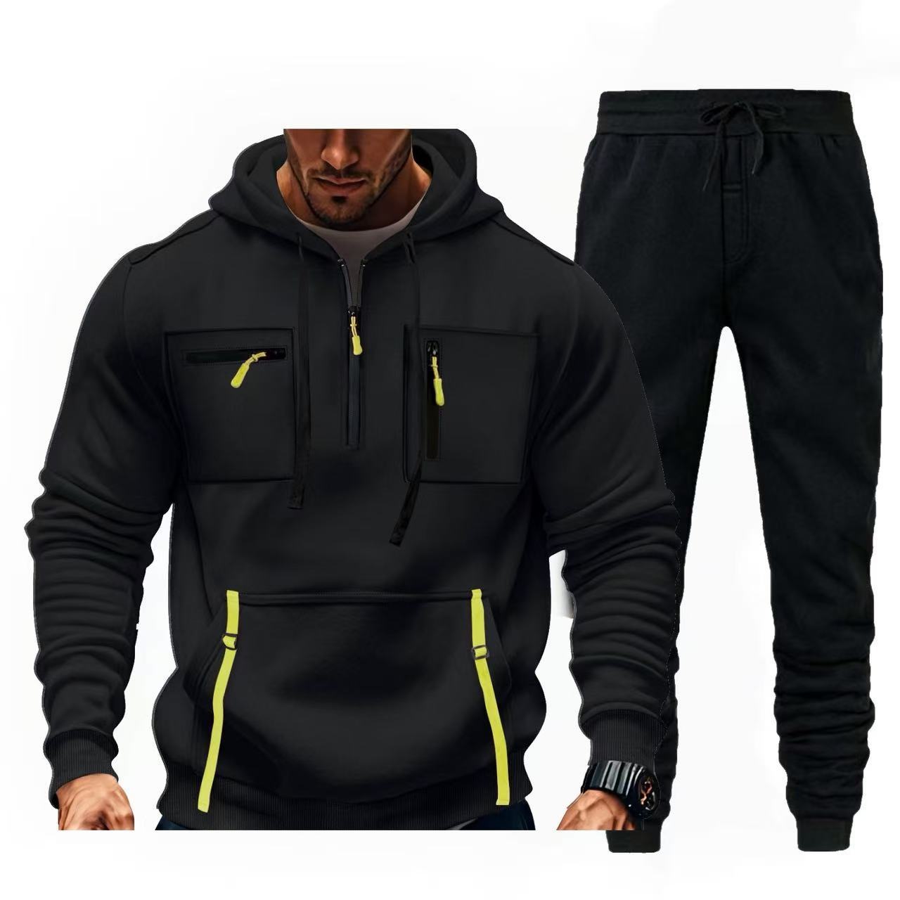 Herren multifunktionaler Kapuzenpullover und Jogginghose Kombination ModeGeist
