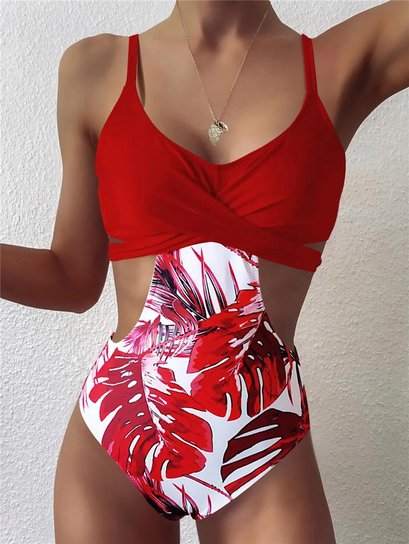 Eleganter Damen-Badeanzug mit seitlichen Ausschnitten und Knotendetail von MODEGEIST
