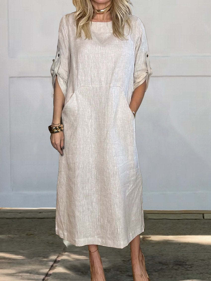 Lässiges Damen-Midi-Kleid mit Taschen von MODEGEIST