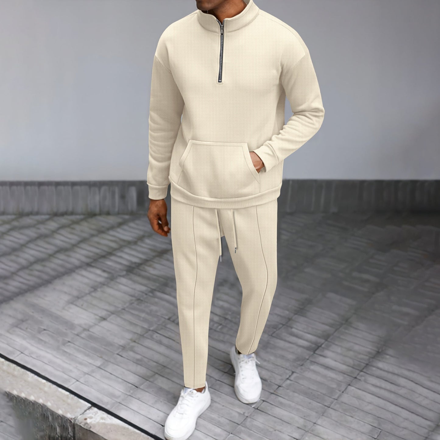 Herren sportliches Freizeitset mit Reißverschluss und praktischen Taschen ModeGeist