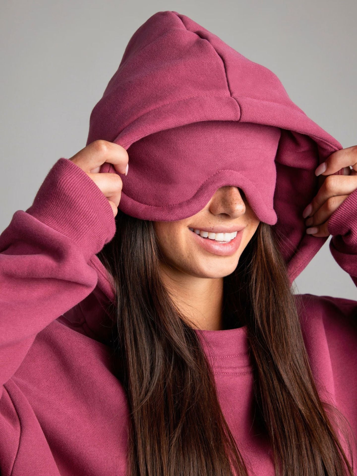 Damen entspannender Hoodie mit integrierter Schlafaugenmaske ModeGeist