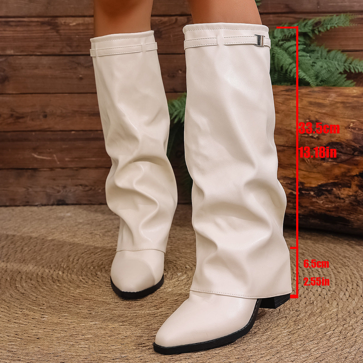 Damen Elegante, knöchelhohe Stiefeletten aus weichem Kunstleder mit modischem Falten-Design ModeGeist