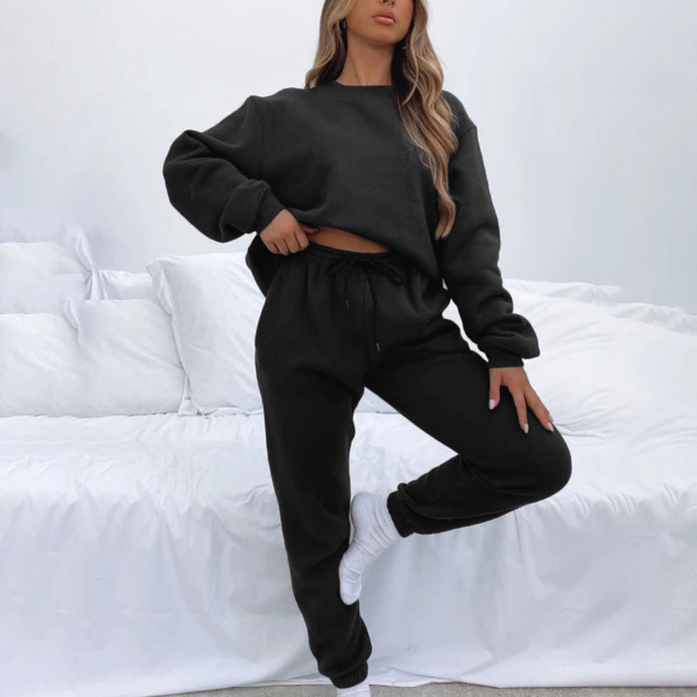 Damen angesagtes Oversized Loungewear-Set aus weichem Fleece ModeGeist