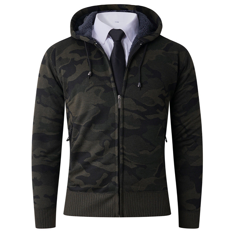 Herren modischer Hoodie mit gefütterter Kapuze und kräftigem Camouflage-Muster ModeGeist