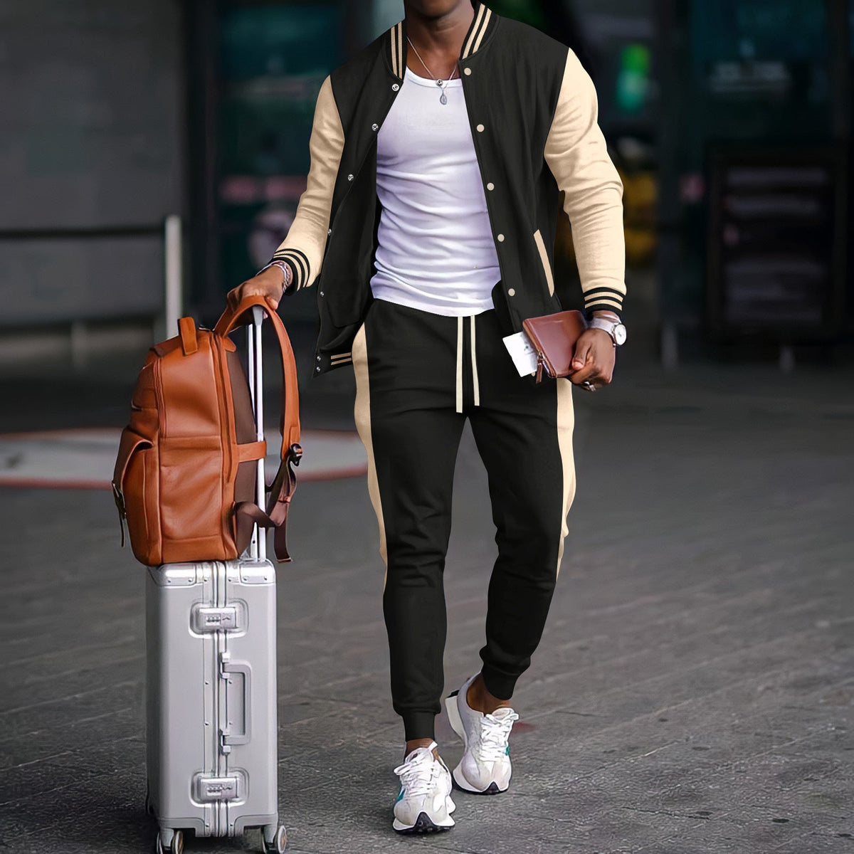 Herren sportliches Freizeitset mit Bomberjacke und Jogginghose ModeGeist