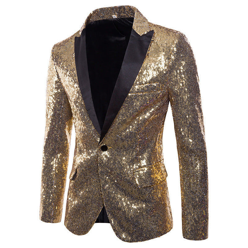 Herren Pailletten-Blazer mit modernem Schnitt und luxuriösem Glanz ModeGeist