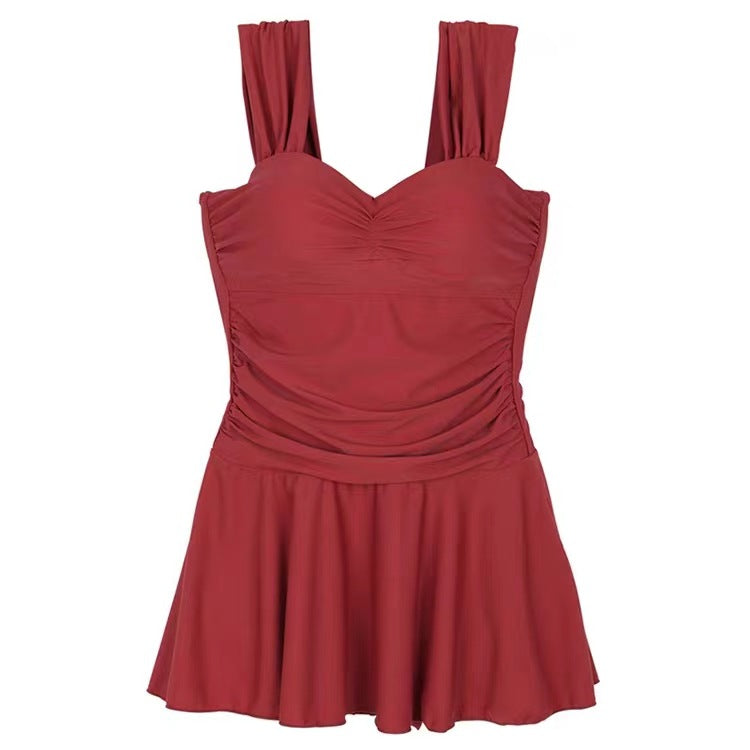 Eleganter Damen-Badeanzug mit Raffung und breiten Trägern von MODEGEIST