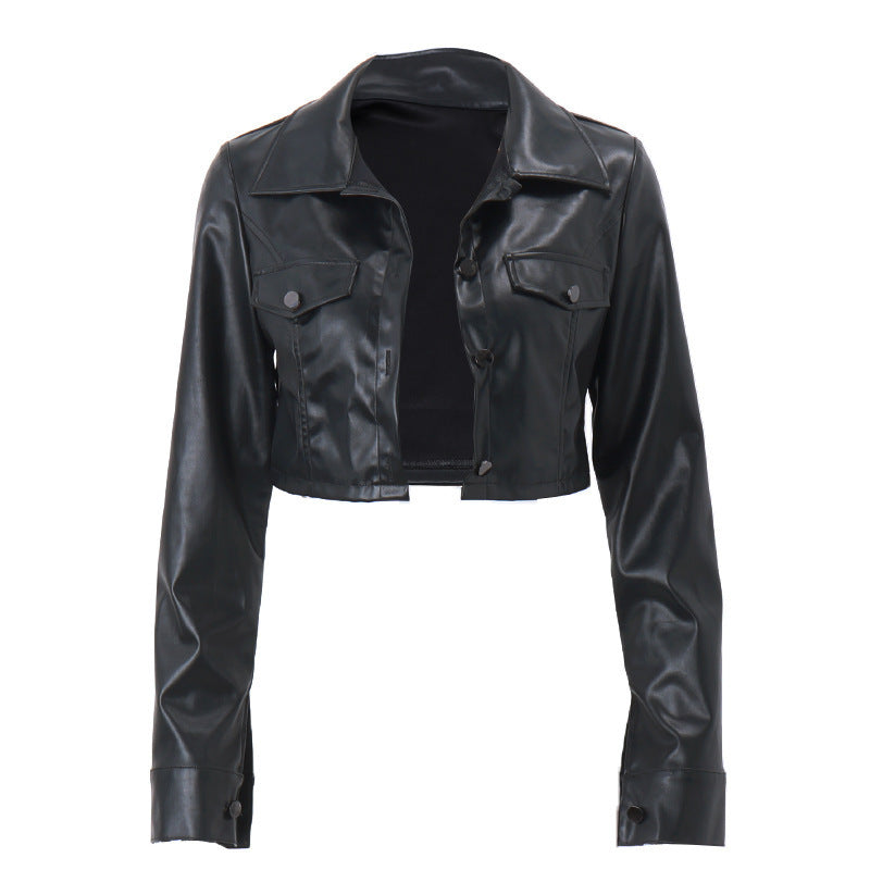 Damen cropped Kunstlederjacke ModeGeist