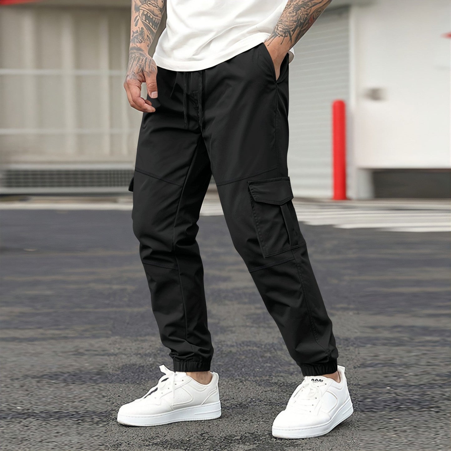 Herren Cargo-Jogginghose mit elastischem Bund und praktischen Cargotaschen ModeGeist