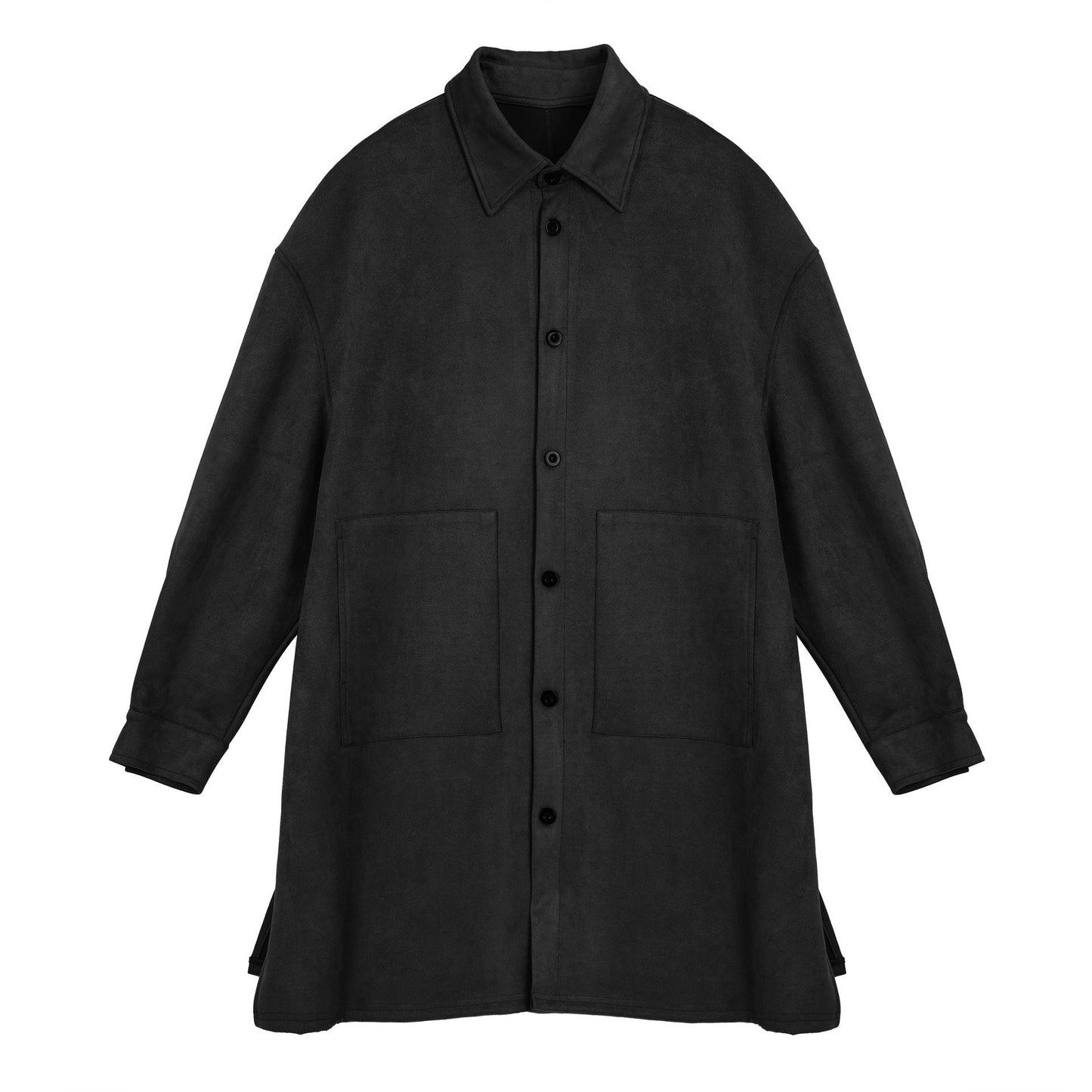 Damen Oversize Hemdenjacke aus weichem Suede mit großen Taschen ModeGeist