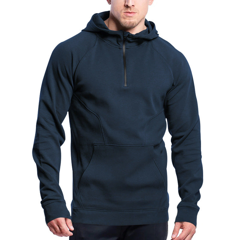 Herren funktioneller Kapuzenpullover mit Reißverschluss und praktischer Kängurutasche ModeGeist