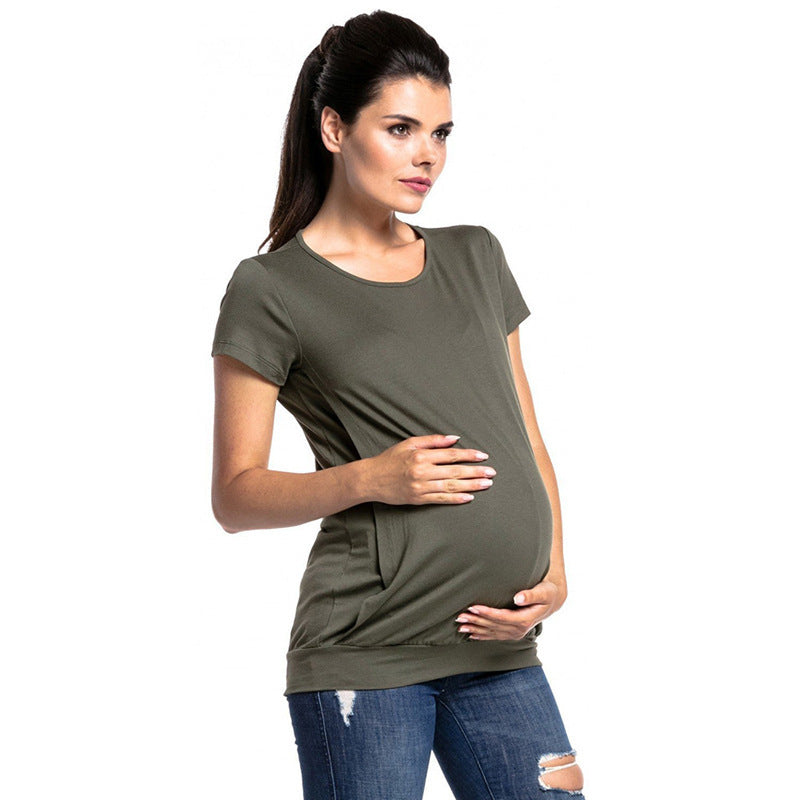 Damen Umstandsshirt mit praktischem Wickelschnitt ModeGeist