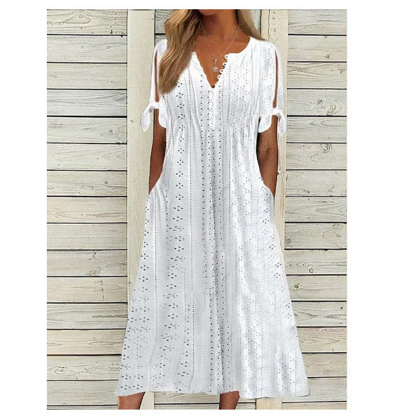 Stylish Maxidress with Playful Cut-Outs and Pockets by MODEGEIST