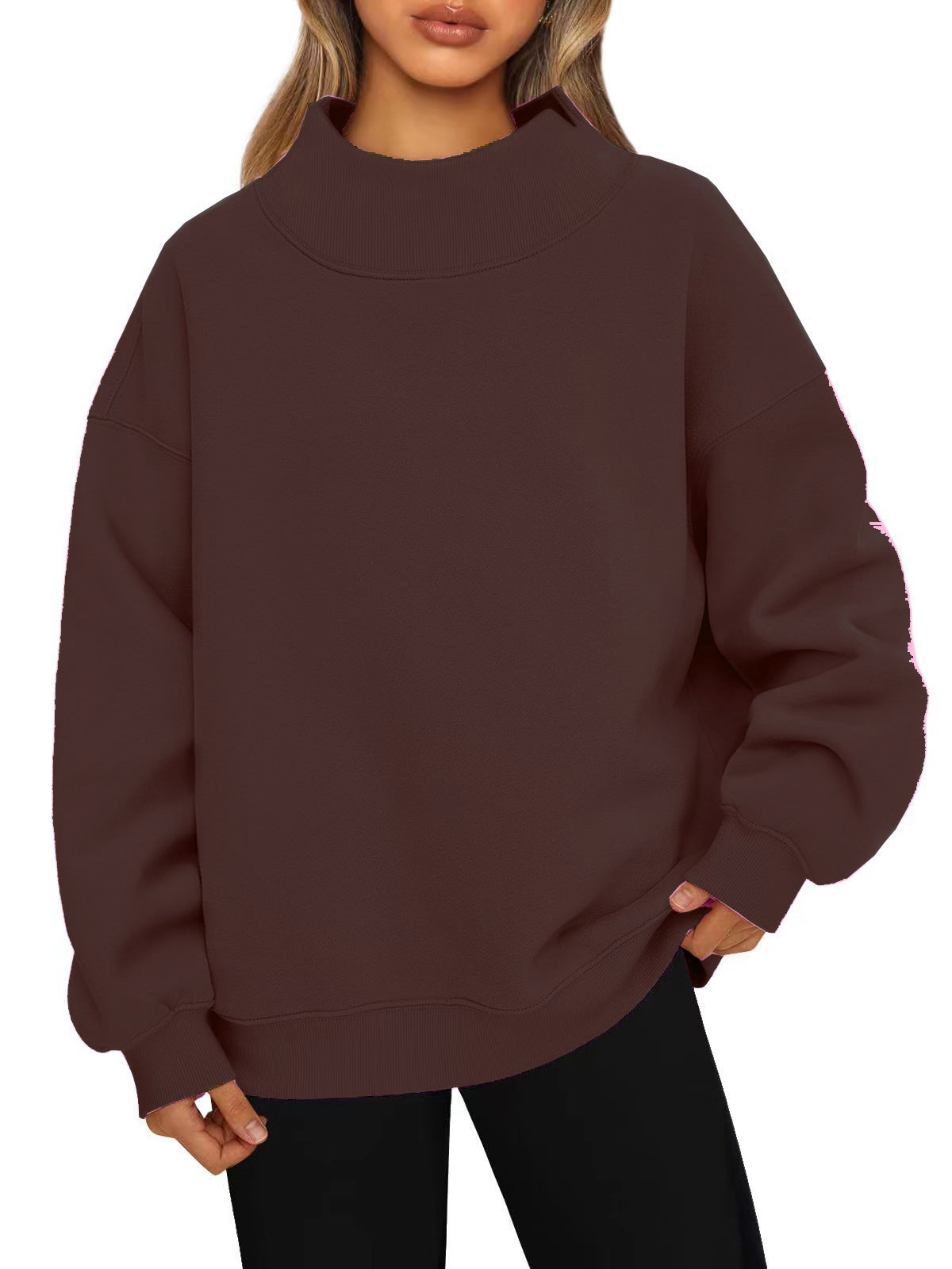 Damen Hochwertiger Stehkragen-Sweater ModeGeist
