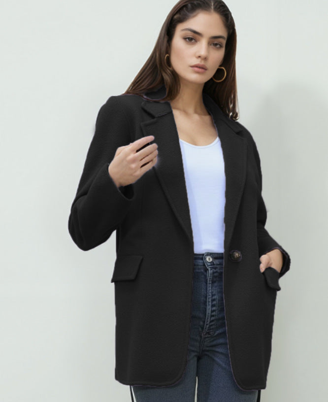 Damen elegante Boucle-Blazerjacke ModeGeist