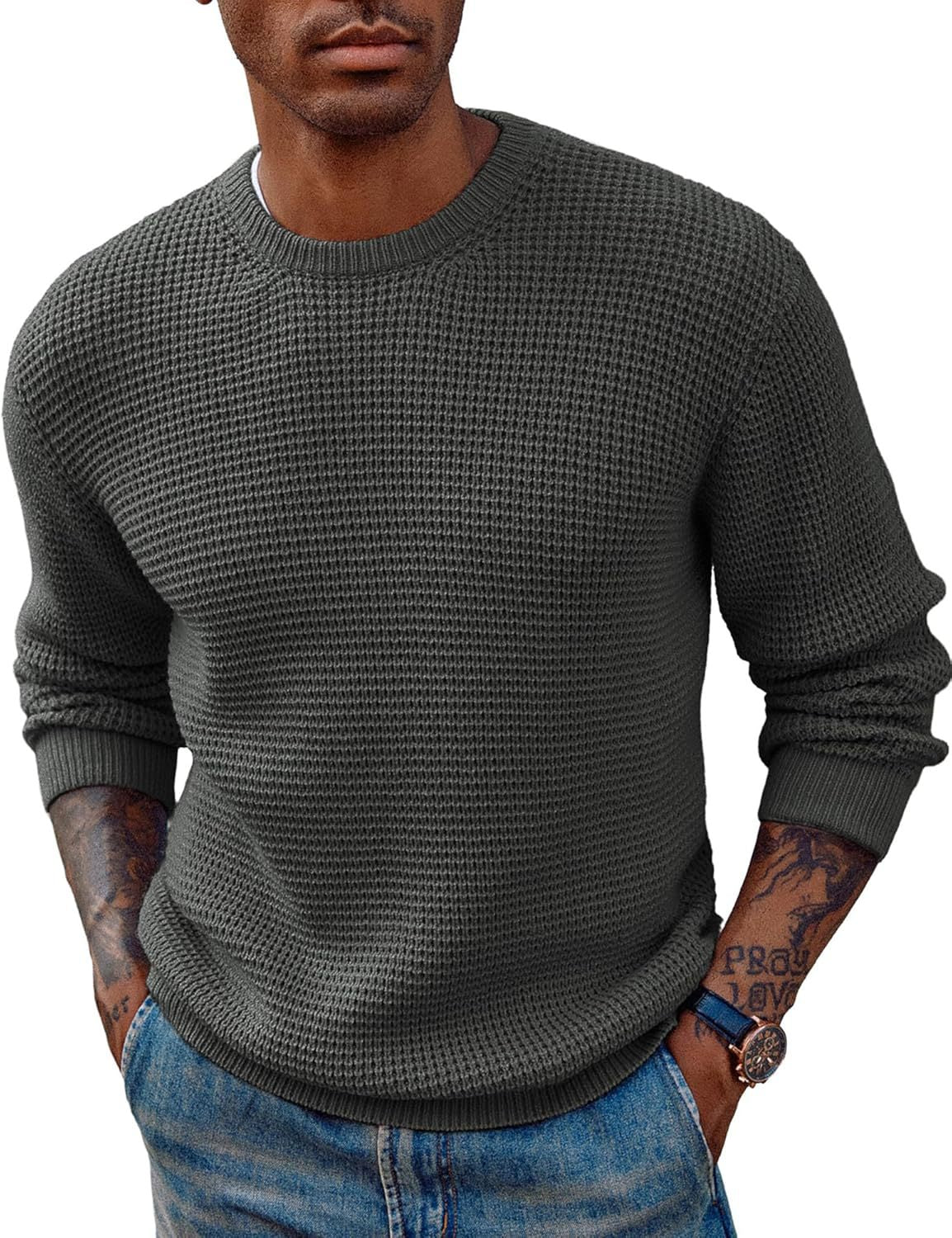 Herren Großer Strickpullover mit strukturiertem Gewebe ModeGeist