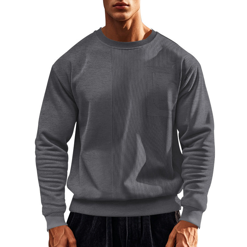 Herren Sportlicher Sweatshirt mit strukturiertem Design und praktischer Tasche ModeGeist