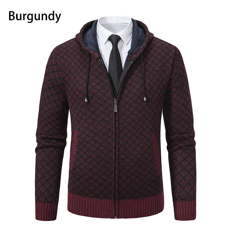 Herren modische Sweatjacke mit Kapuze und elegantem Muster ModeGeist