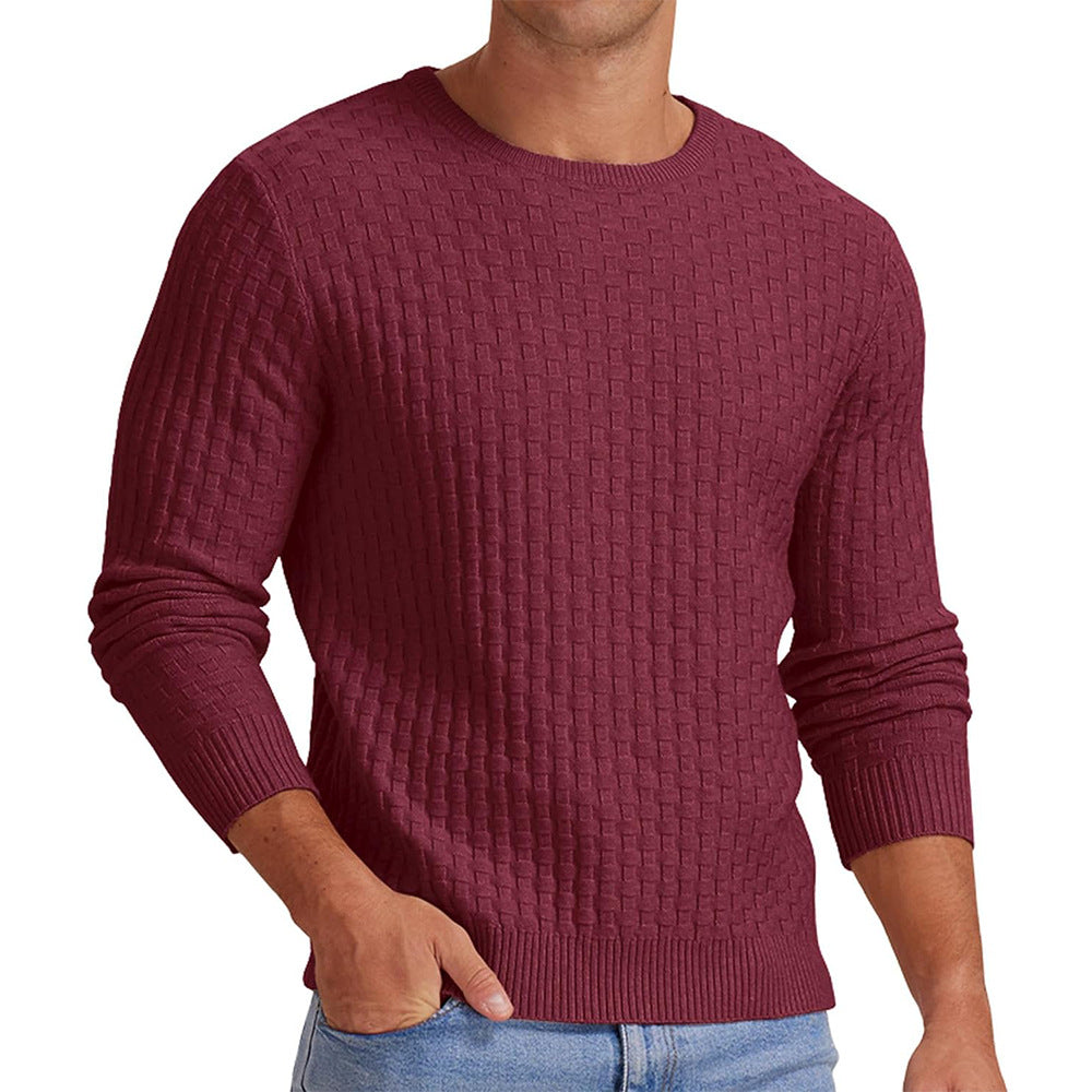 Herren strukturiertes Sweatshirt mit Rundhalsausschnitt und langem Arm ModeGeist