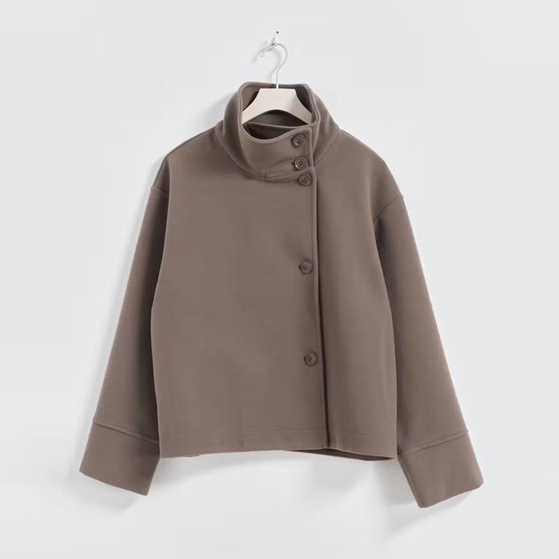 Damen modische Wolljacke mit strukturiertem Kragen und elegantem Schnitt ModeGeist