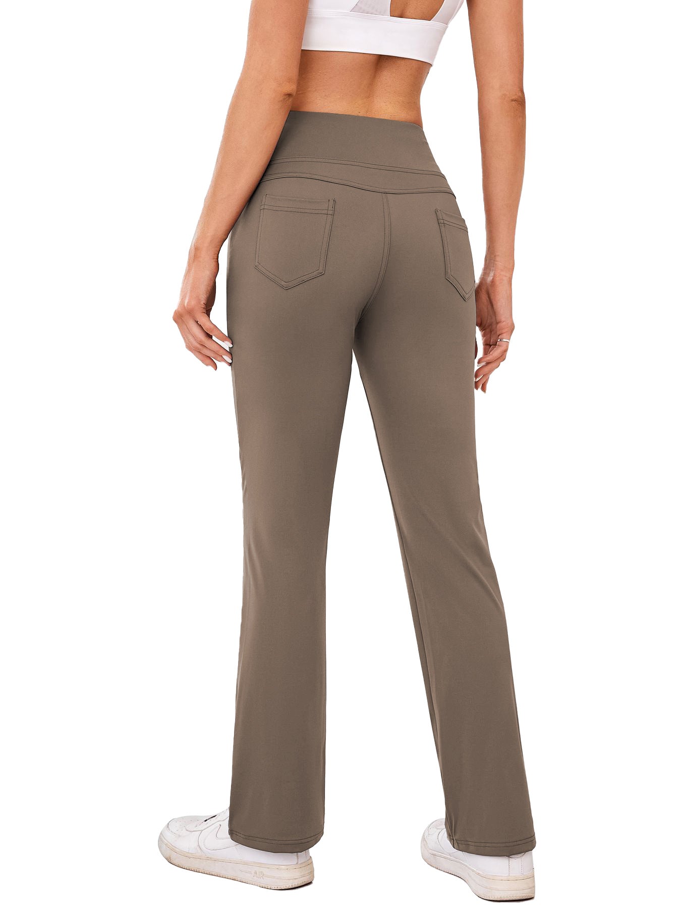 Damen bequeme Sportleggins mit hohem Bund und praktischen Taschen ModeGeist