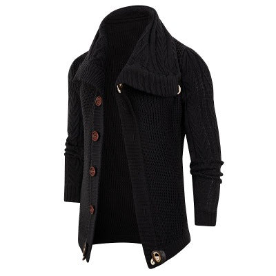 Herren Strickjacke mit Schalkragen und Holzknöpfen ModeGeist