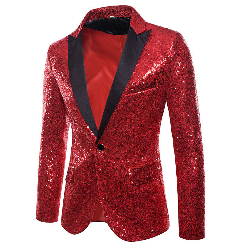 Herren Pailletten-Blazer mit modernem Schnitt und luxuriösem Glanz ModeGeist