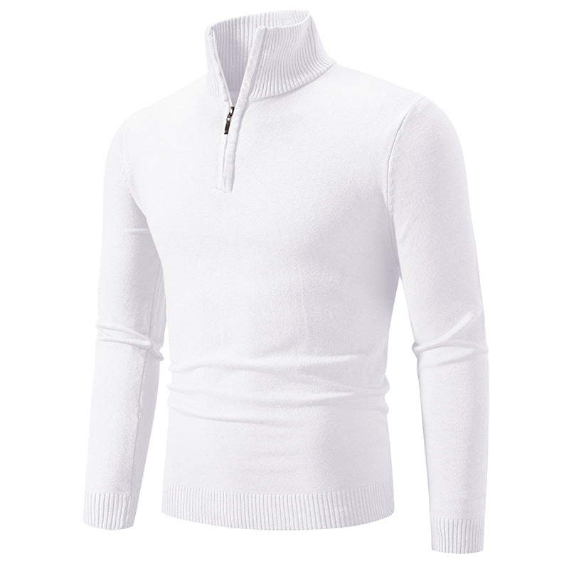 Herren Strickpullover mit modernem Stehkragen und praktischem Zipper ModeGeist