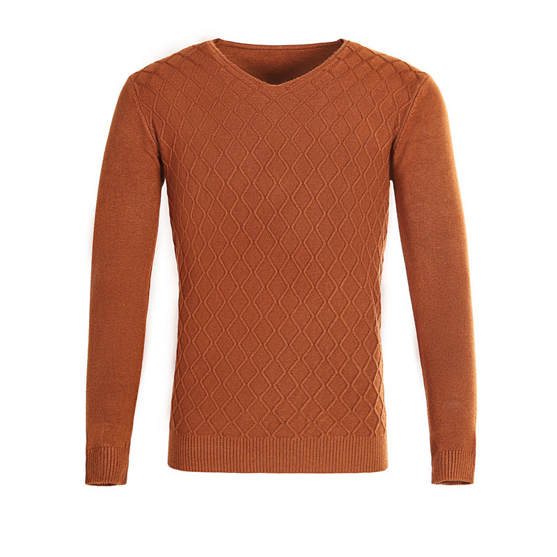 Herren V-Ausschnitt Pullover mit Strukturmuster ModeGeist