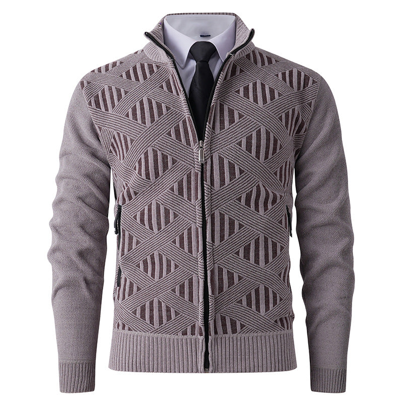 Herren Strickjacke mit strukturiertem Design und modernem Reißverschluss ModeGeist