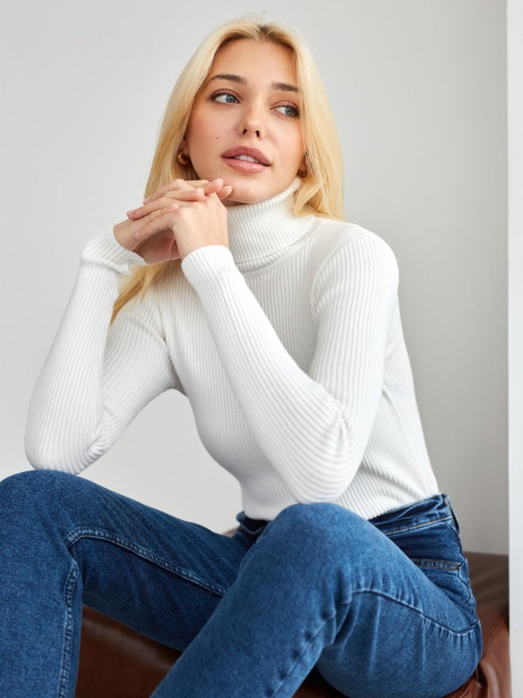 Damen Rollkragenpullover mit geripptem Design und lässigem Schnitt ModeGeist