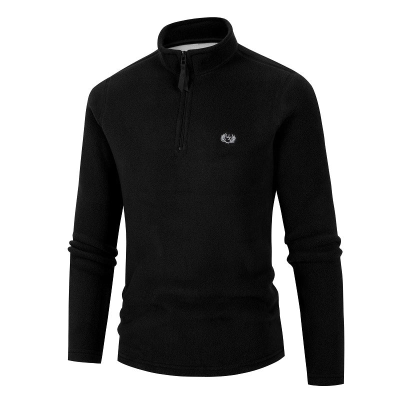 Herren Fleece Pullover mit Stehkragen und Reißverschluss ModeGeist