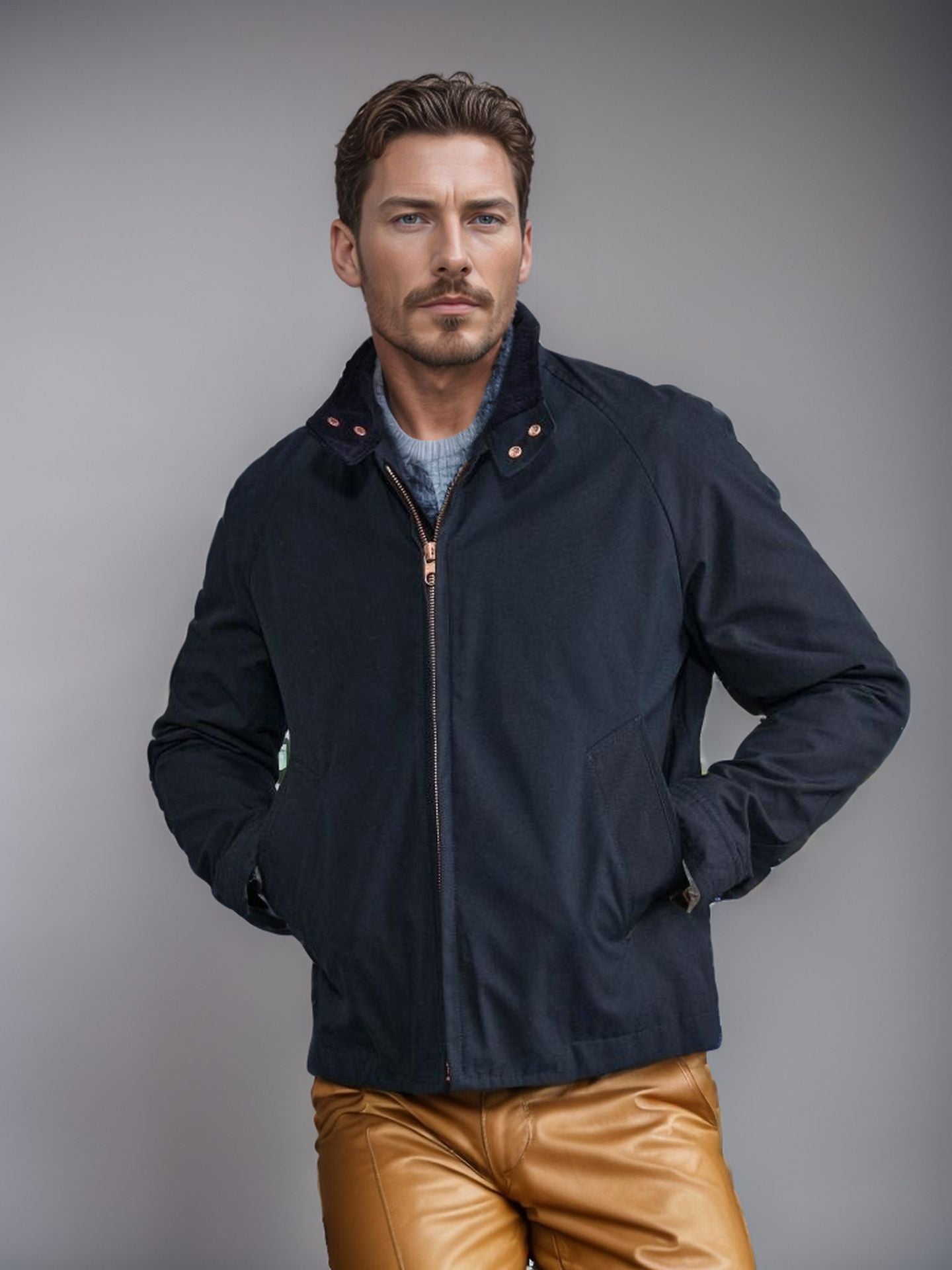Herren sportliche Utility-Jacke mit wärmendem Innenfutter und stylischem Kragen ModeGeist