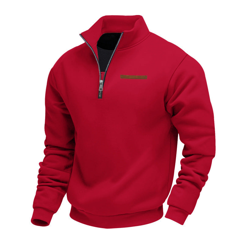 Herren Hochwertiger Fleece-Pullover mit halbem Reißverschluss ModeGeist