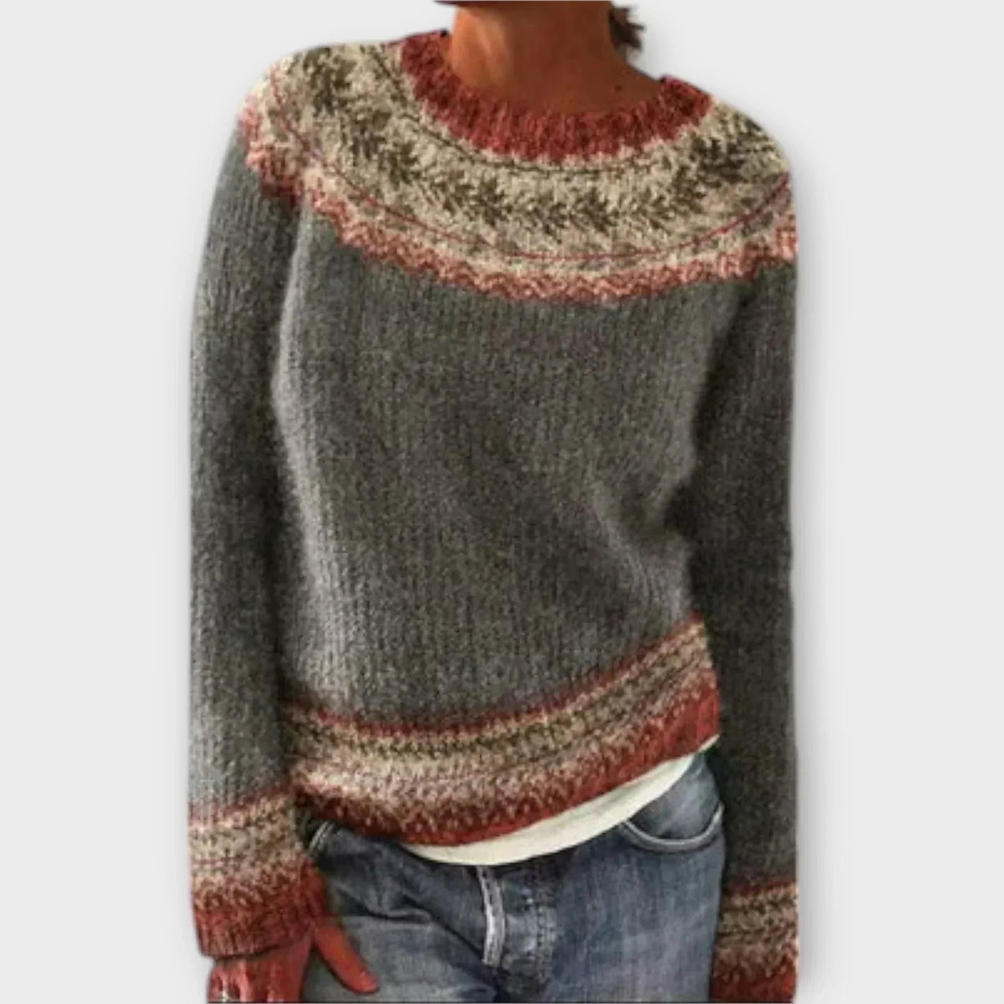 MODEGEIST Damen Vintage-Pullover Weiche Struktur Klassisches Design Zeitlos